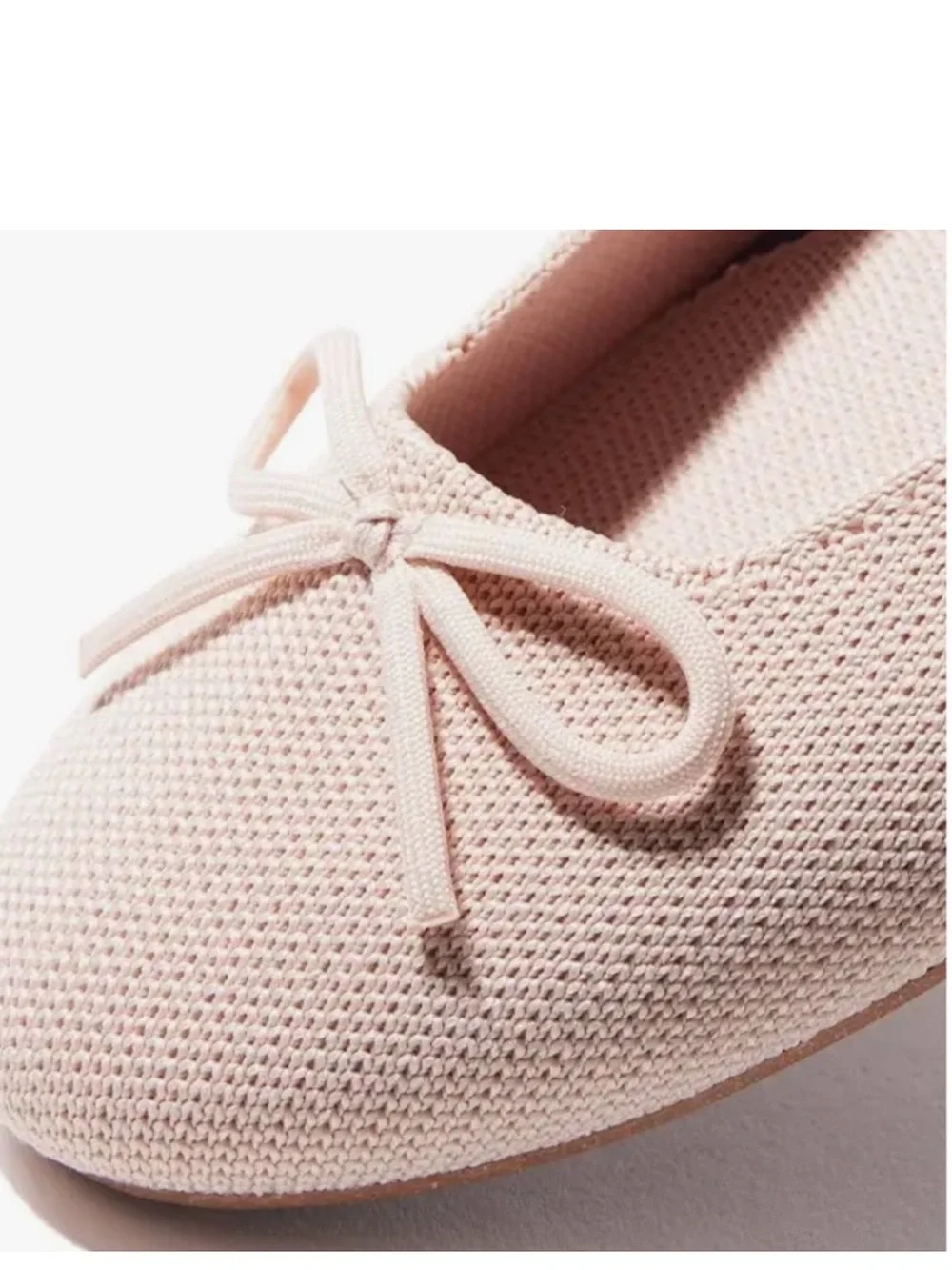 NIB Rothy’s Ballerina Pink Ballet Flats with Bow Detail - 12.5